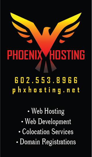 Phoenix Hosting business card June 2018