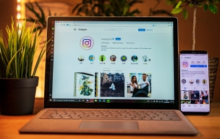 Visibly Media blog, Instagram on laptop and mobile