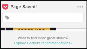 Pocket offers exploration to recommended articles for reading, saving