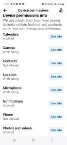 Visibly Media Facebook app device permissions apps websites