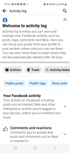 Visibly Media Facebook app device permissions activity log