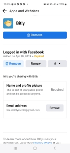 Visibly Media Facebook app device permissions apps websites 2