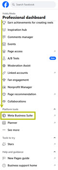 visibly media facebook page professional dashboard 1 meta business suite