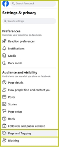Visibly Media Facebook page meta business suite page settings privacy settings audience visibility page and tagging
