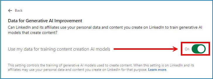 Visibly Media LinkedIn settings and privacy data privacy GAI opt out