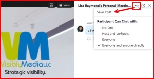 Visibly Media ZOOM Chats how to save meeting chat