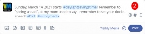Visibly Media schedule a post to your mewe page step 2