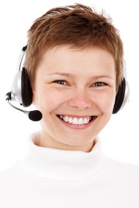 smiling phone operator